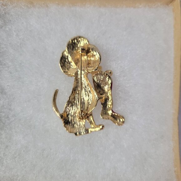 Vintage Christmas Brooch Pin Set - Santa Dog With Stocking & Snowmen Trio - Picture 3 of 11